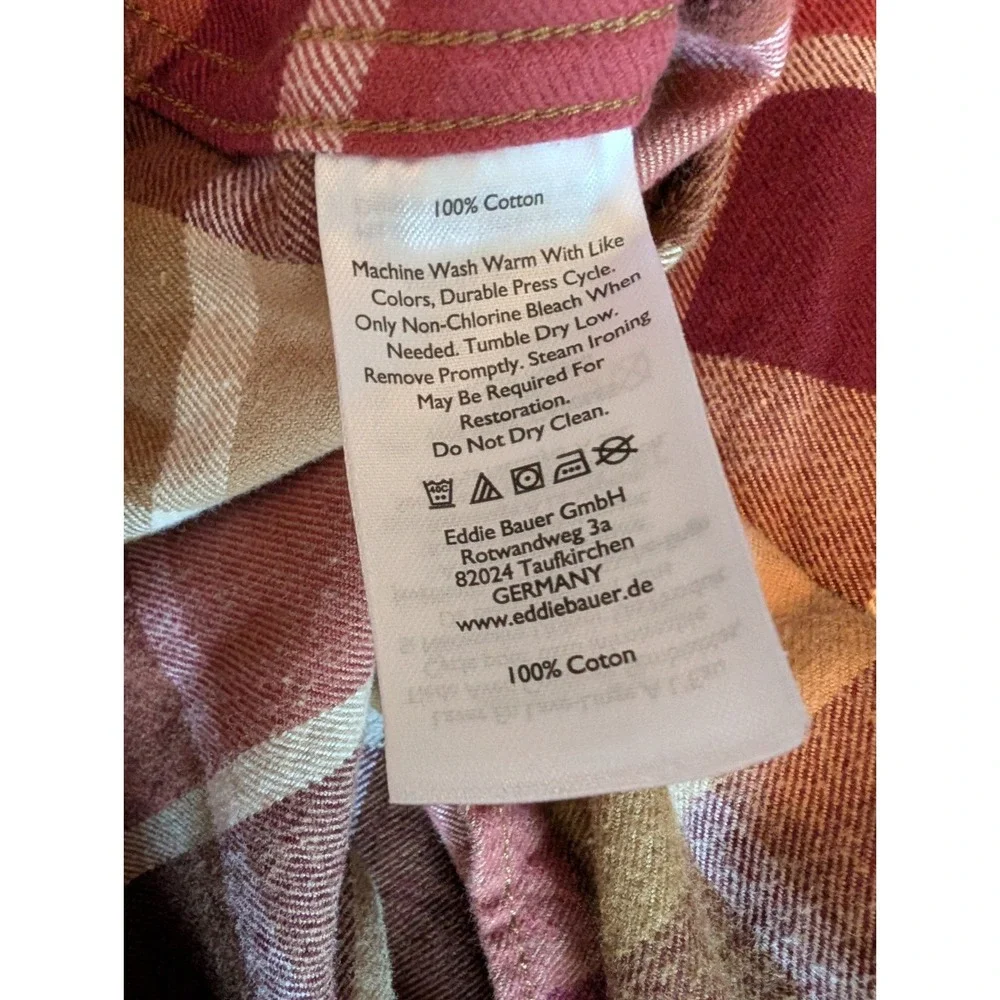 Eddie Bauer Men's XL Brown Multicolor  Plaid Long Sleeve Flannel Button Up Shirt